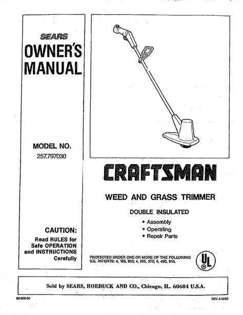 craftsman grass trimmer manual